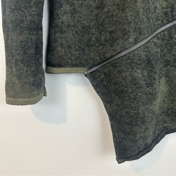 Bianca Nygard Olive Green & Black Asymmetrical Zipper Pullover Sweater Medium - Picture 8 of 10